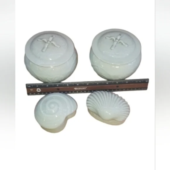 Chinese Celadon Jar Pot Lid Vessel Green Ware Flower Marked Set - Picture 5 of 7